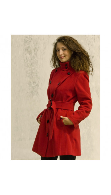 Kabát červený Bohuslava - 4010