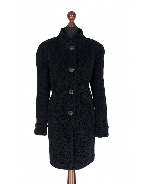Dámsky vlnený Kabát čierny Aban  - 5304.1 Color 520