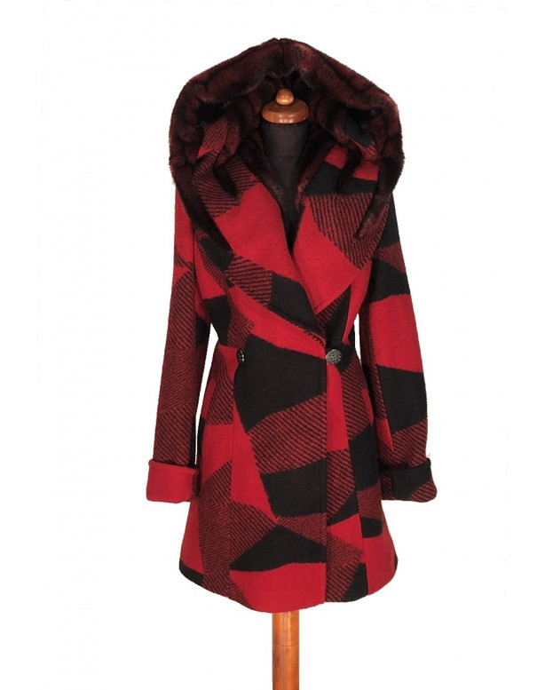Kabát čierno-červeny Abbulla - 5318 Color 342