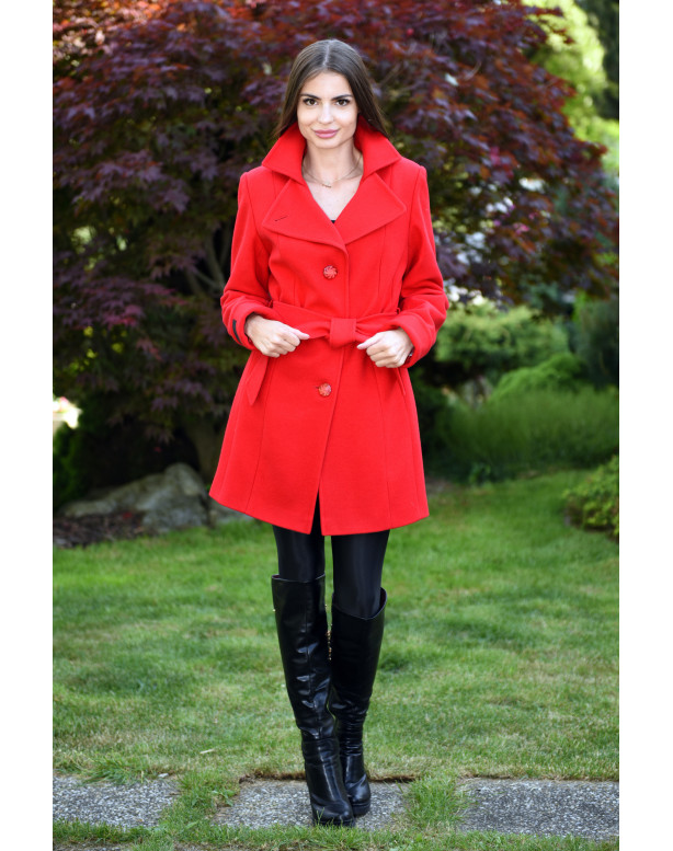 Dámsky vlnený Kabát červený Minolta - 5232 Color 421