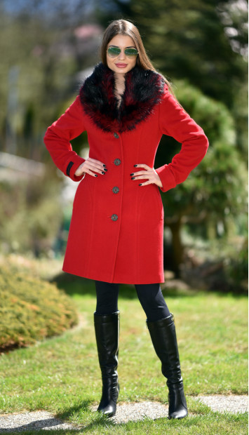 Kabát červený Gema - 5237 Color 106