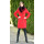Dámsky vlnený Kabát červený Laila - 5248 Color 106