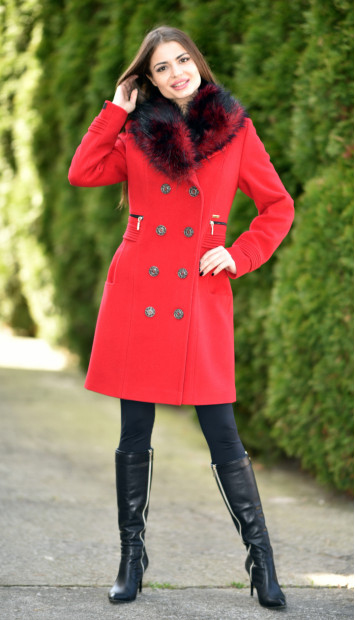 Kabát červený Laila - 5248 Color 106