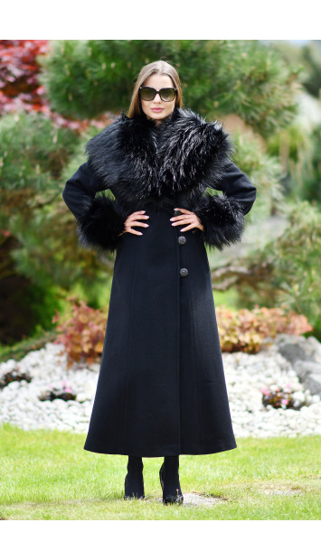 Dámsky kabát čierny Snehulienka - 5345 Color 77
