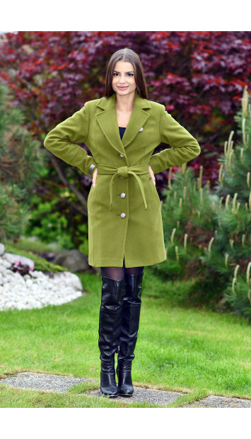 Dámsky vlnený kabát zelený Lindl - 5343 Color 245