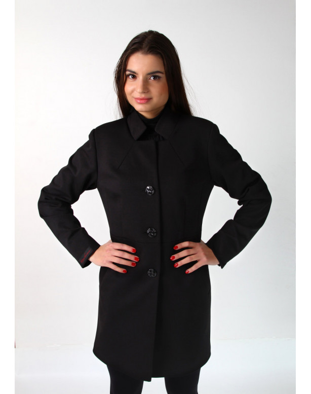 Dámsky vlnený Kabát čierny Assh - 5220 color 268