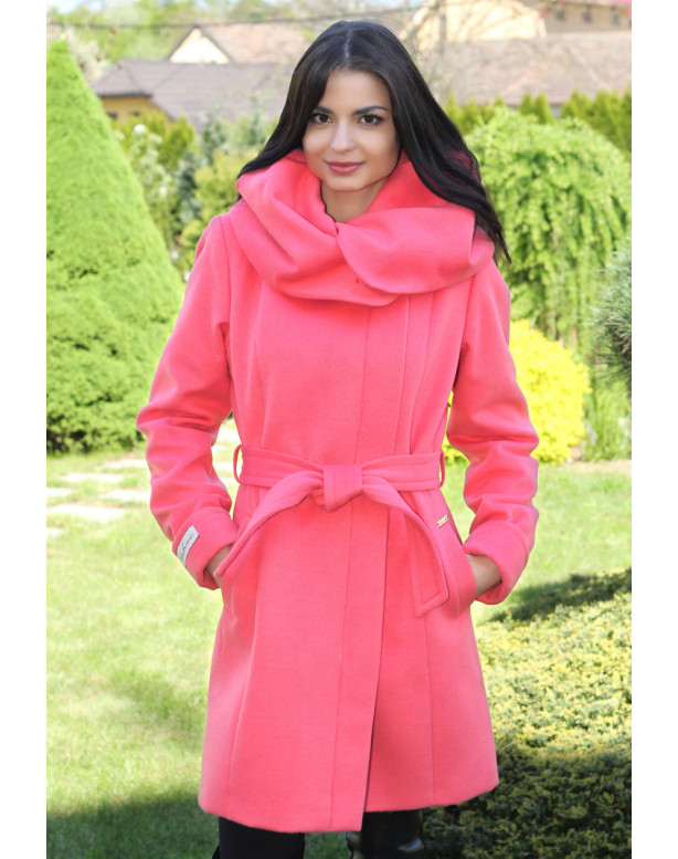 Dámsky vlnený Kabát rúžový Zuzana- 5170 COLOR 251