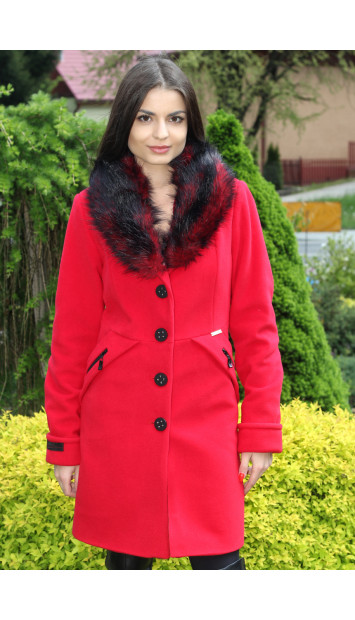 Kabát červený Marcela - 5176 COLOR 106