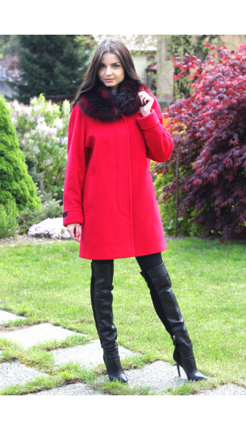 Kabát červený Elena - 5181-a COLOR 106