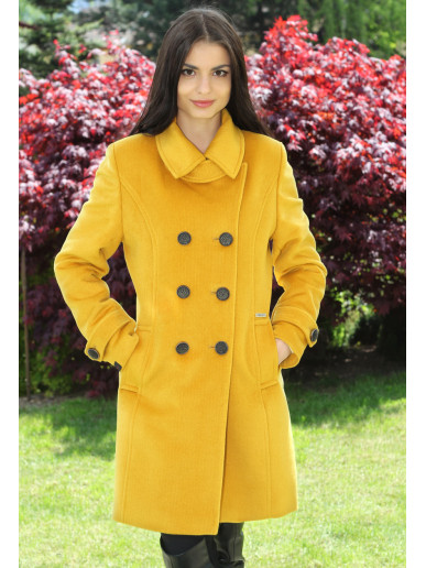 Dámsky vlnený Kabát žltý Anabela - 5184-a COLOR 235 Dámsky vlnený Kabát žltý Anabela - 5184-a COLOR 235
