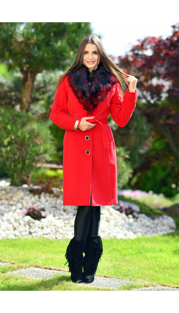 Dámsky vlnený kabát červený Lindl - 5342 Color 106