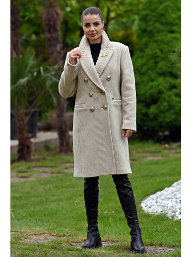 Dámsky kabát béžovy Nonka - 5407 Color 700 Dámsky kabát béžovy Nonka - 5407 Color 700