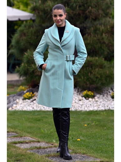 Dámsky kabát mentolový Kristínka - 5409 Color 504 Dámsky kabát mentolový Kristínka - 5409 Color 504