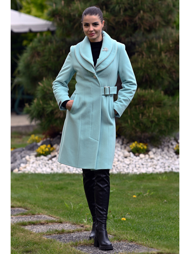 Dámsky kabát mentolový Kristínka - 5409 Color 504 Dámsky kabát mentolový Kristínka - 5409 Color 504