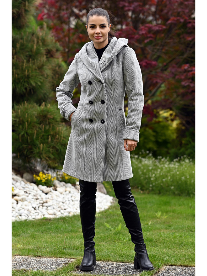 Dámsky kabát čierno biely Paula - 5403 Color 779