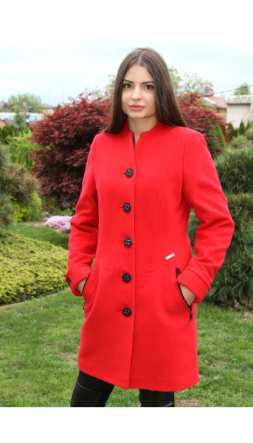 Kabát červený Judita - 5208 COLOR 106