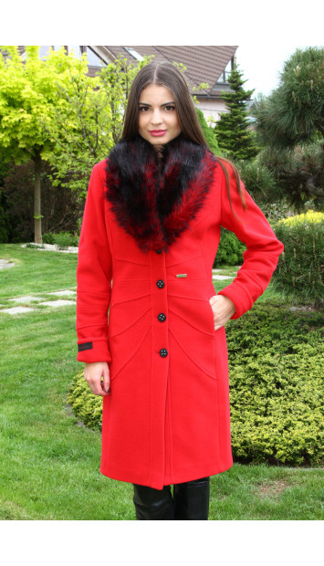 Kabát červený Alanka - 5209 COLOR 106