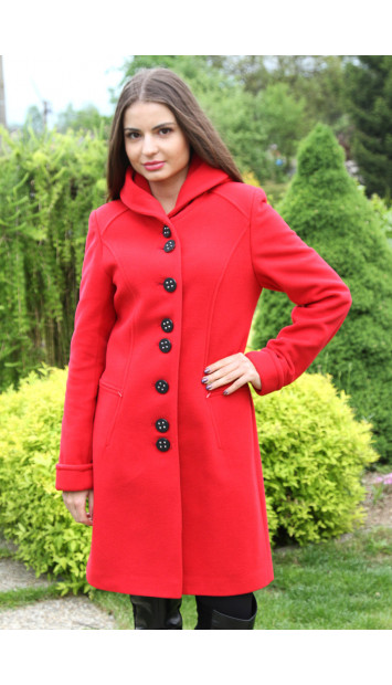 Kabát červený Vanda - 5212 COLOR 106