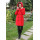 Dámsky vlnený Kabát červený Sidónia - 5213 COLOR 106