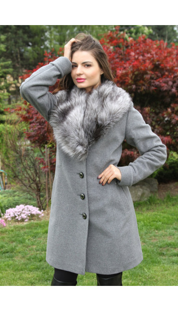 Kabát sivý Iviva - 5217 COLOR 78