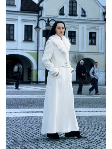 Dámsky vlnený Kabát bežový Tamara - 39328 Dámsky vlnený Kabát bežový Tamara - 39328