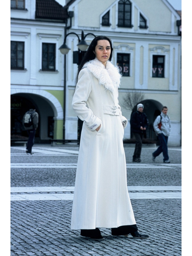 Dámsky vlnený Kabát bežový Tamara - 39328 Dámsky vlnený Kabát bežový Tamara - 39328