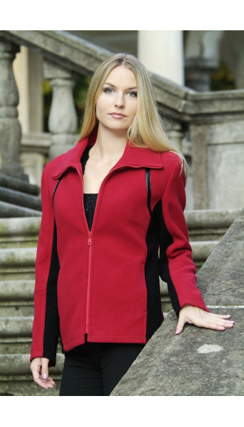 Dámsky vlnený Kabát červený Floky - 9255