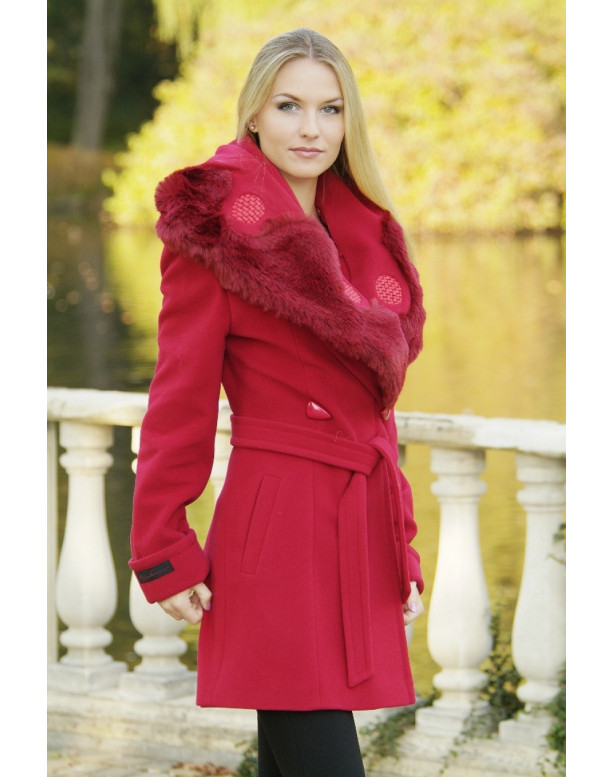 Kabát červený Katarína - 9253