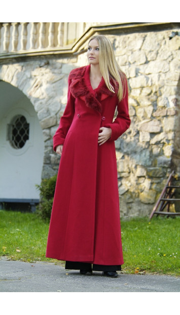 Kabát červený Cecília - 9249