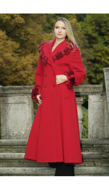Kabát červený Dobromila - 9207