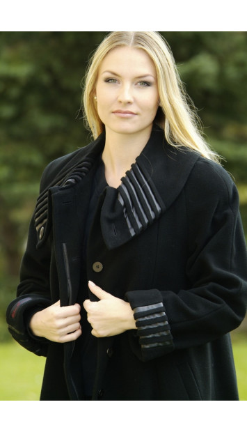 Kabát čierny Kvetoslava - 9201