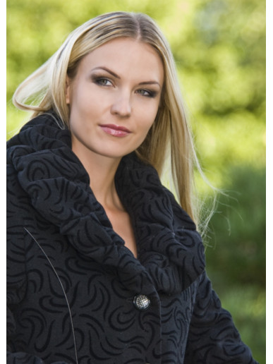 Dámsky vlnený Kabát čierny Valeria - 4056 Dámsky vlnený Kabát čierny Valeria - 4056